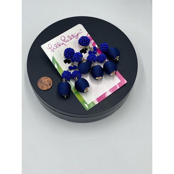 NEW Lilly Pulitzer SALSA COPA Clip On Statement EARRINGS Bright
Navy Beaded Gold - Picture 12 of 12